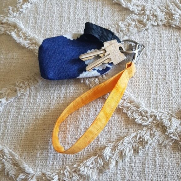 Patch & Roam The Harley Quinn Purple Keychain Wristlet one of a kind zero waste - Picture 6 of 7